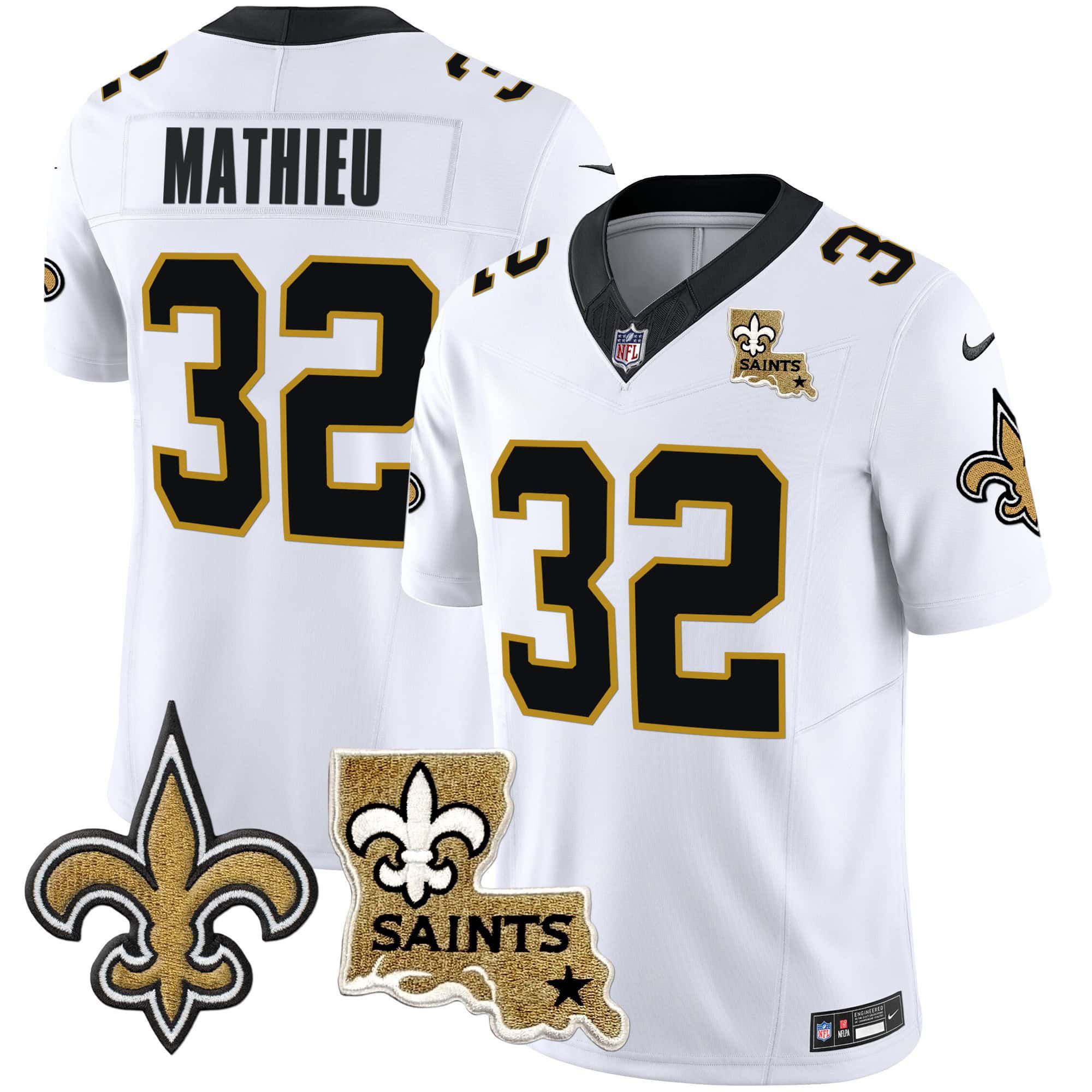 Men New Orleans Saints #32 Mathieu White 2024 Nike Vapor Limited NFL Jersey